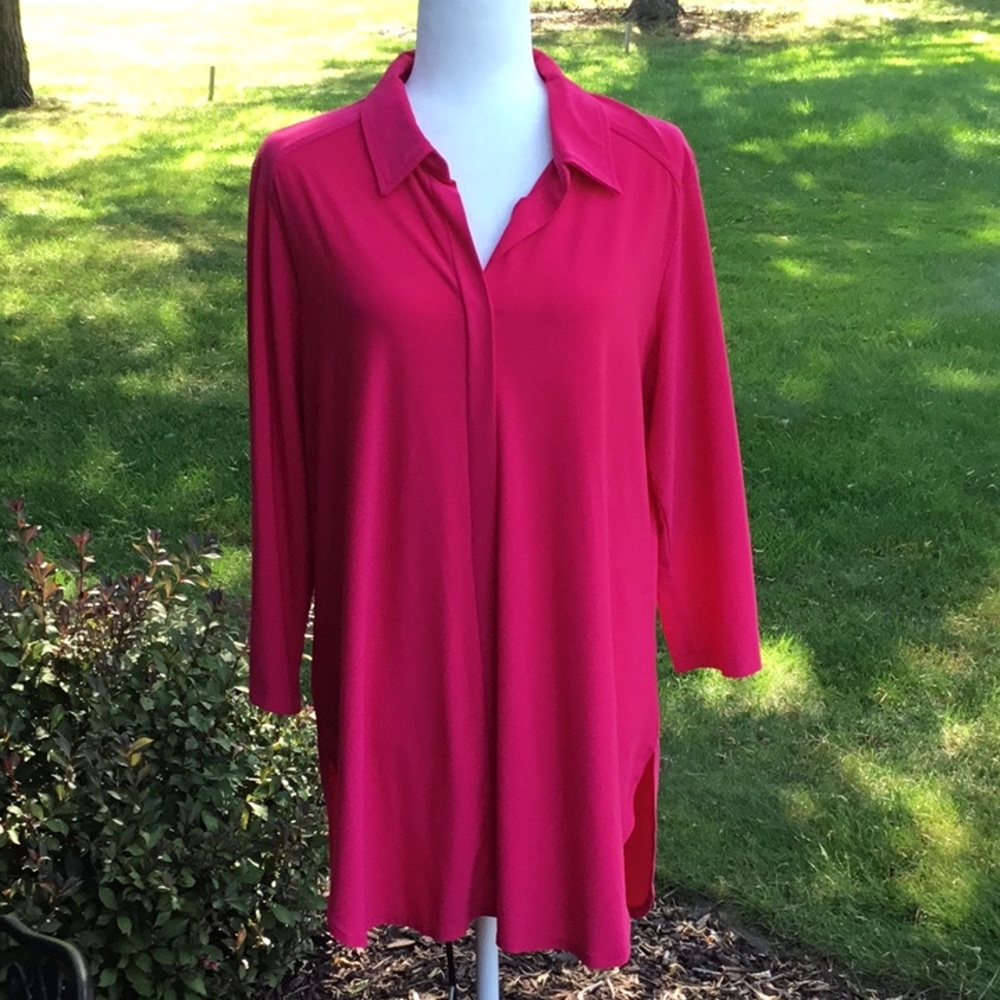 Women with Control pink tunic